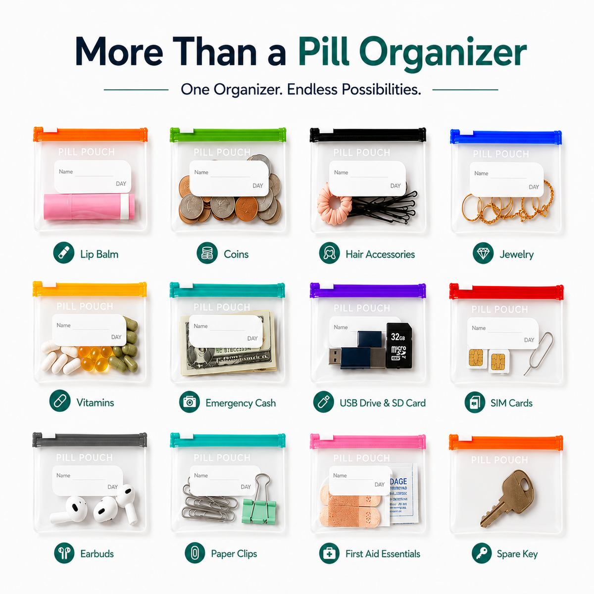 Waterproof Weekly Pill Organizer